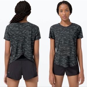 lululemon | Rise And Run Short Sleeve Coal Camo